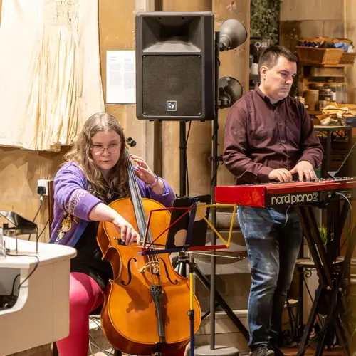 Richard F. Jackson performing with Roath Chamber Orchestra, 23rd March 2025 - Photo by Keith Bolton @old_aged_punk