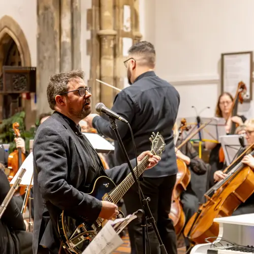 Richard F. Jackson performing with Roath Chamber Orchestra, 23rd March 2025 - Photo by Keith Bolton @old_aged_punk