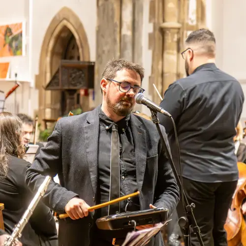 Richard F. Jackson performing with Roath Chamber Orchestra, 23rd March 2025 - Photo by Keith Bolton @old_aged_punk