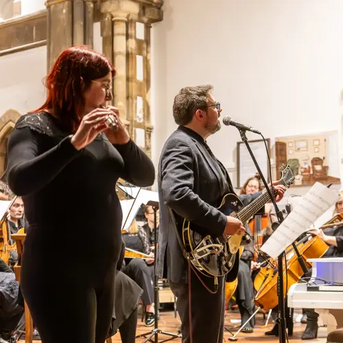 Richard F. Jackson performing with Roath Chamber Orchestra, 23rd March 2025 - Photo by Keith Bolton @old_aged_punk