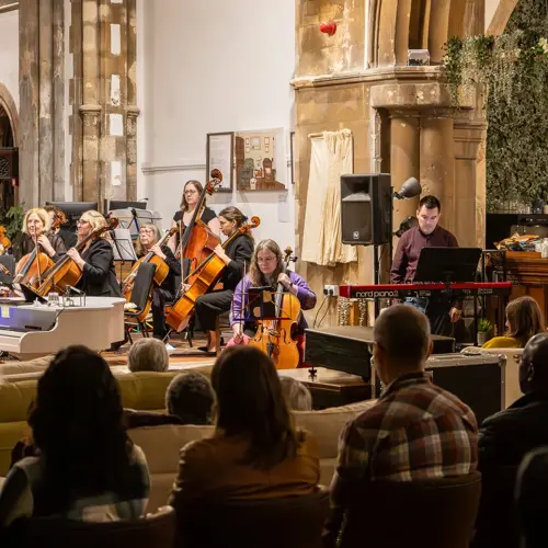 Richard F. Jackson performing with Roath Chamber Orchestra, 23rd March 2025 - Photo by Keith Bolton @old_aged_punk
