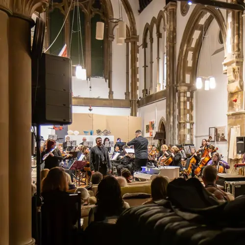 Richard F. Jackson performing with Roath Chamber Orchestra, 23rd March 2025 - Photo by Keith Bolton @old_aged_punk